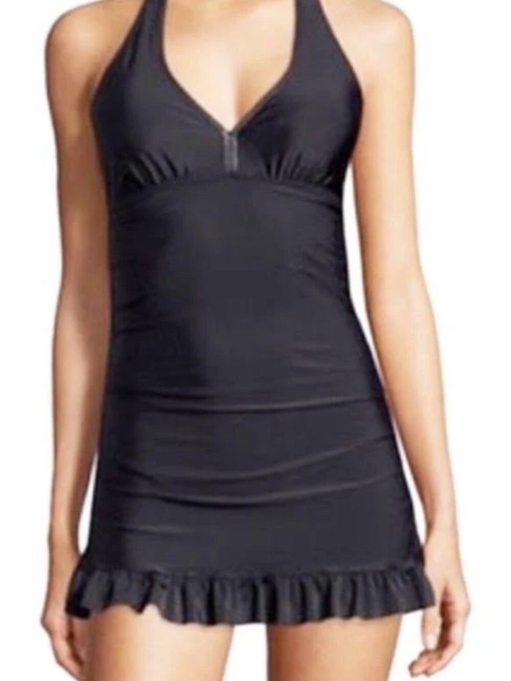 Love Your Assets Spanx Gorgeous Tightening Flattering Swim Dress Black sz M